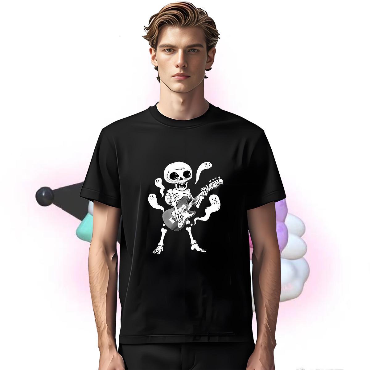 Brand Man T Shirts 100% Cotton 230g skull Anime Printing Street DIY Printed O Neck Short Sleeves Tshirt for Man Woman Casual New Tshirts
