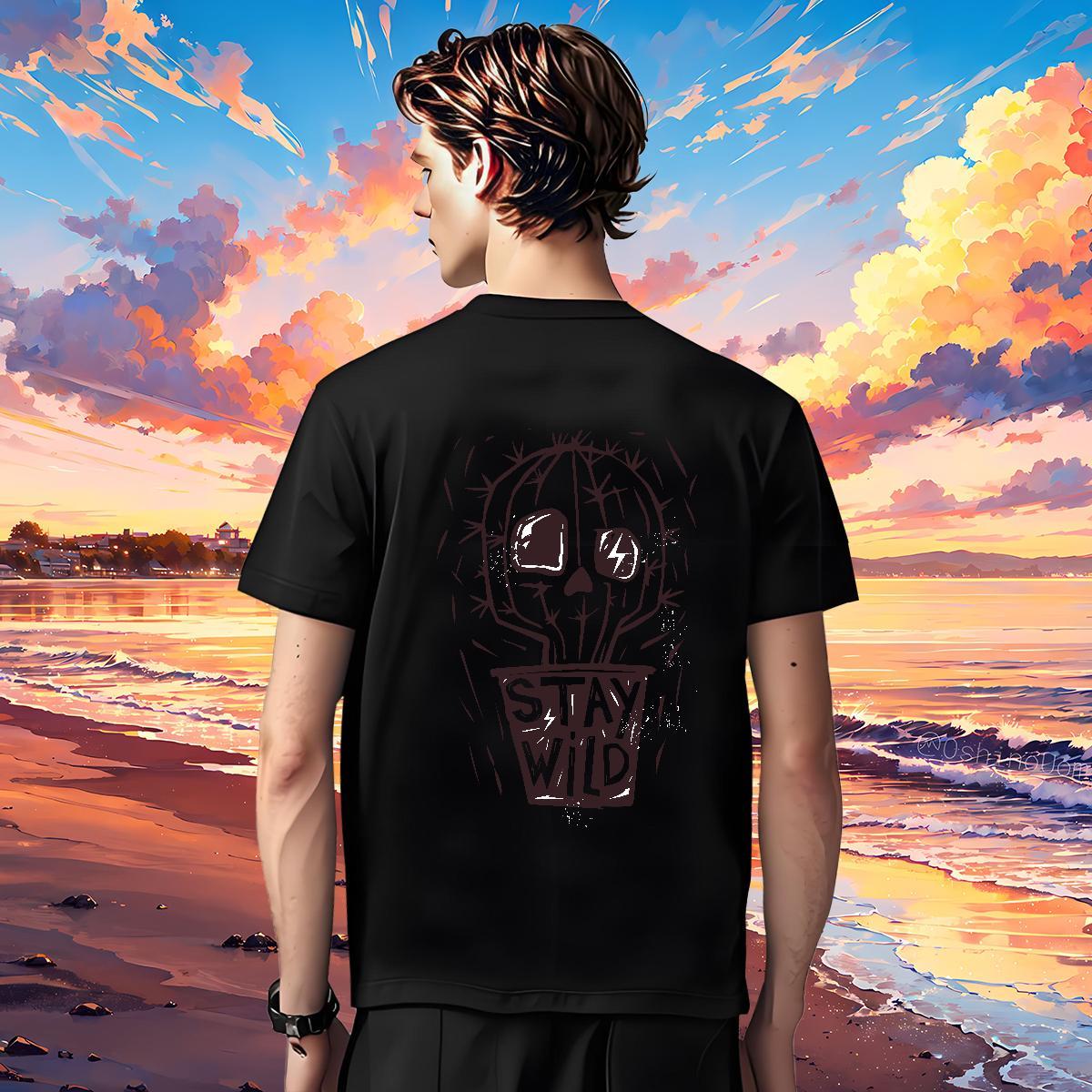 Free Shipping T-Shirts for Men 100% Cotton 230g skull Hip Hop Plus Size Custom O Neck Short Sleeves Men Tees Fashion Design Wear