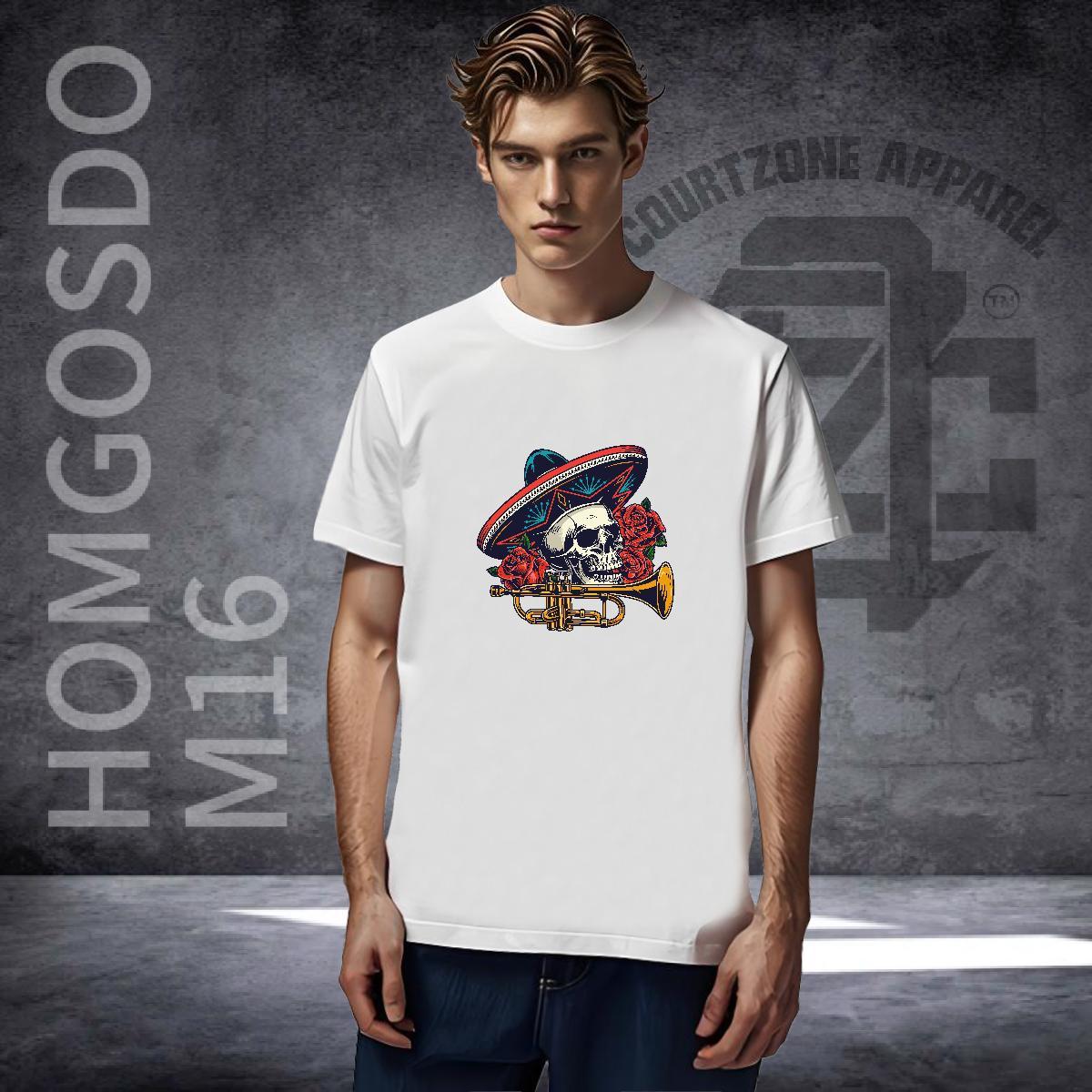 Loose T Shirts Men 100% Cotton 230g skull Outdoor Customized Print Pure Cotton Couples T Shirts Stylist Clothes