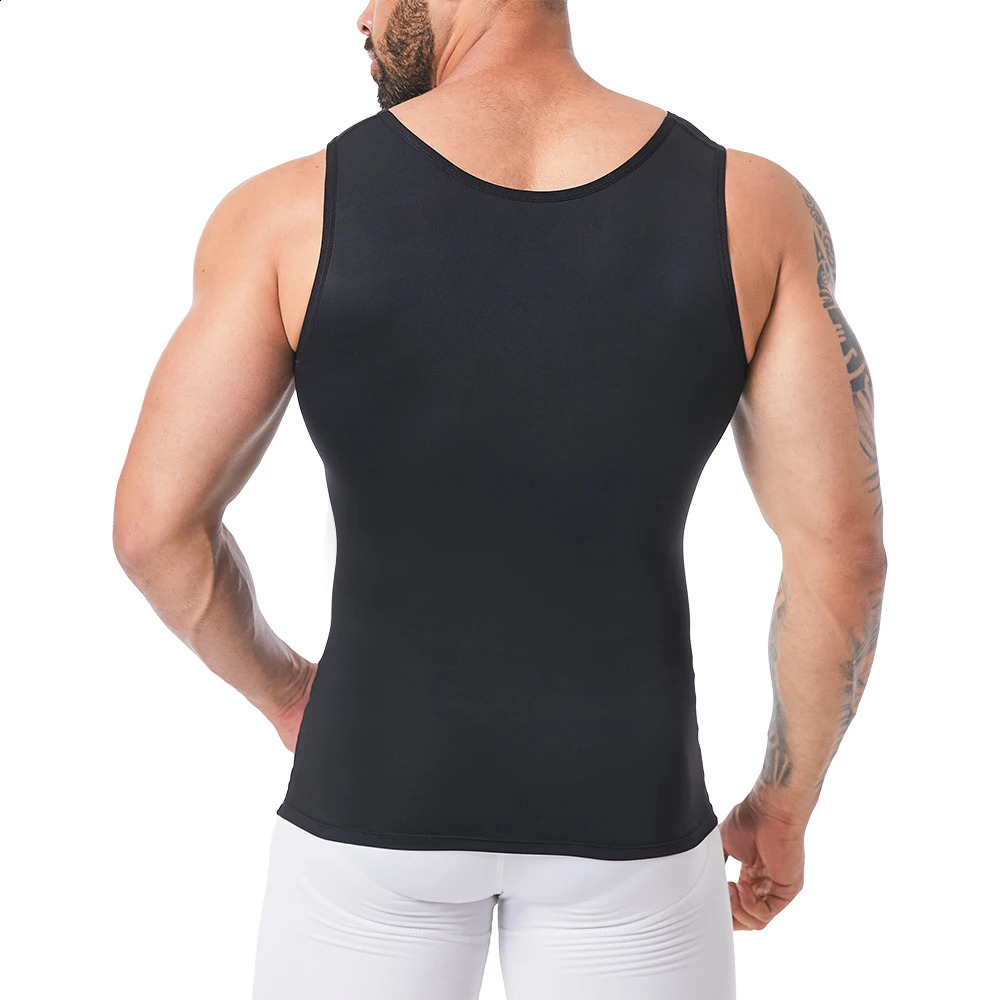 Mens Shapewear Hide Gynecomastia Compression Tank Tops Men Body Shaper Tummy Control Slimming Undershirt 240823 - view 3