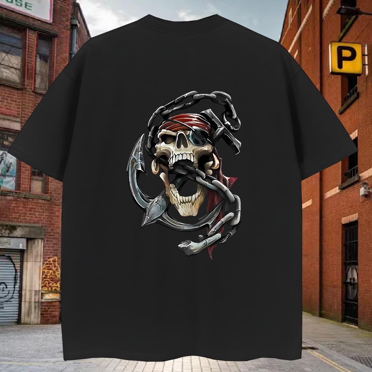 Cool Design T-Shirts for Men 100% Cotton 230g skull Sports Casual Graphic O-Neck Short Sleeve Couples T Shirts Brand Wear