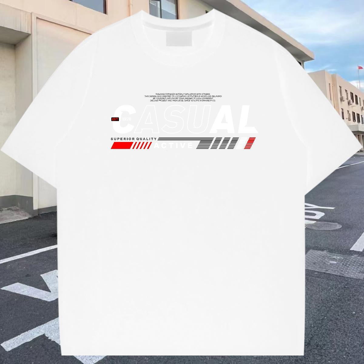 Cool Design T Shirt For Man 230g Cotton letter Sport Custom Cartoon Breathable Soft Men Tees Casual New Tees Shirts