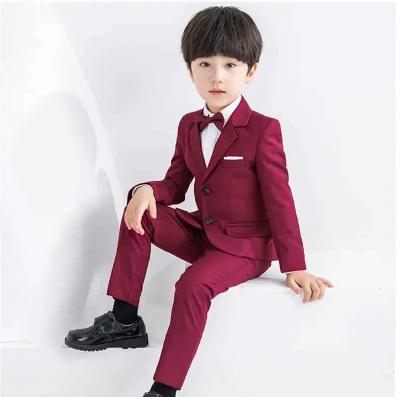 2-piece childrens formal photography set flower boy jacket evening gown teenage wedding costume childrens coat pants immersion costume W240823