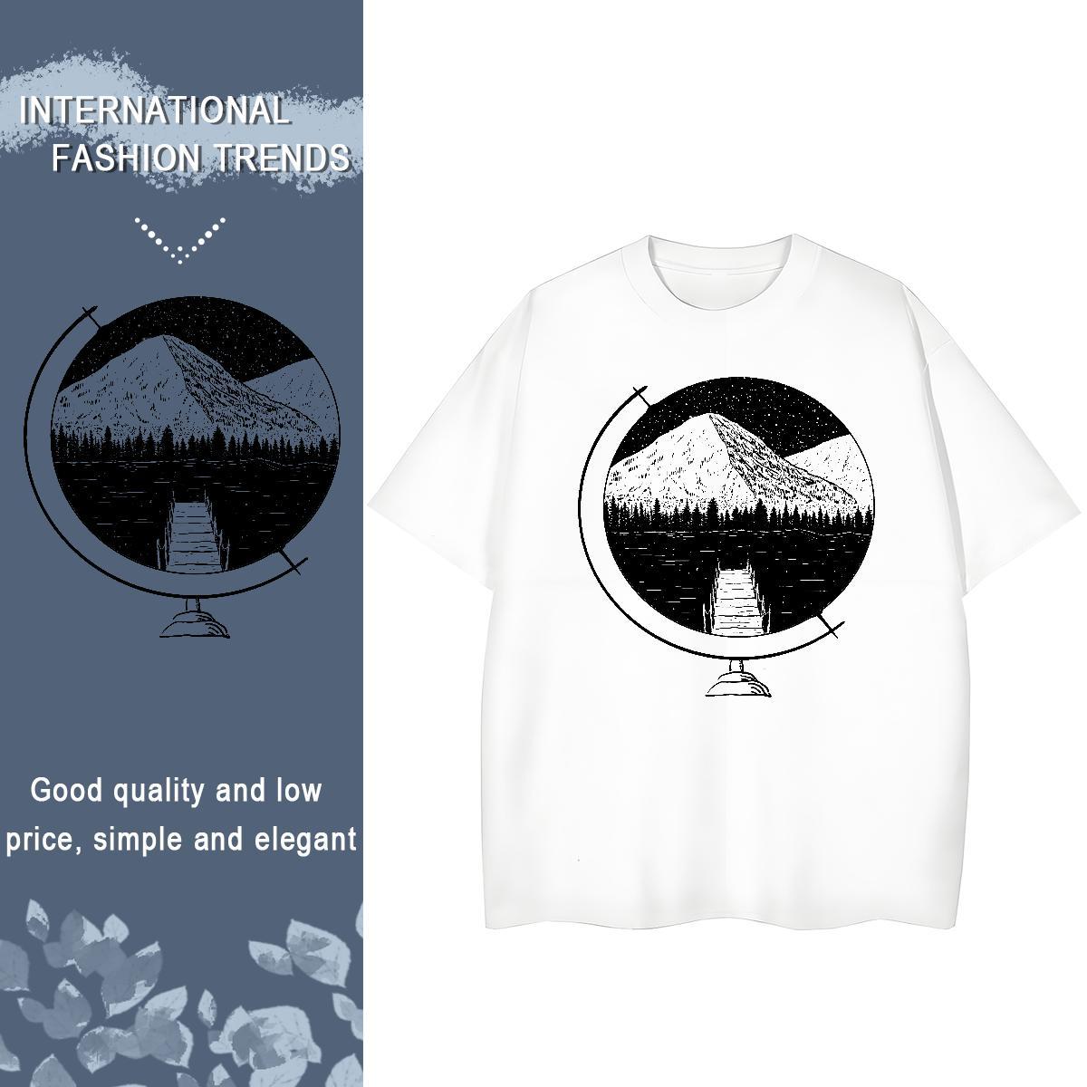 Comfortable Couples T Shirts 100% Cotton 230g painting Daily Wear T Shirt For Woman O-Neck Short Sleeve Skull Tees