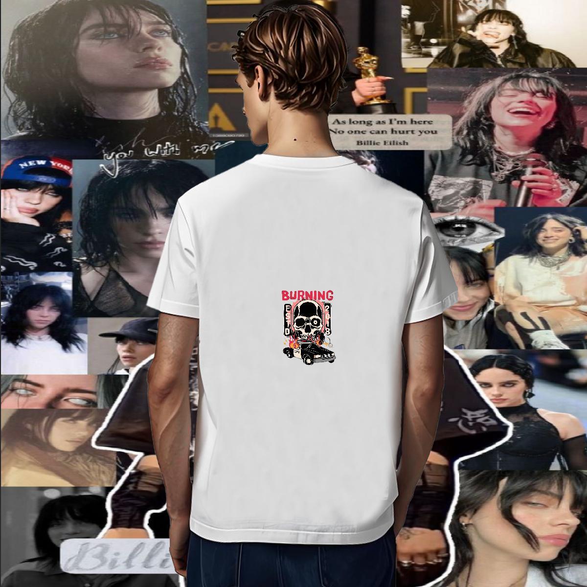 Comfortable T-Shirts 230g Cotton skull Casual Daily Wear DIY Breathable Short Sleeve Men Clothes T-Shirt Wholesale Tops
