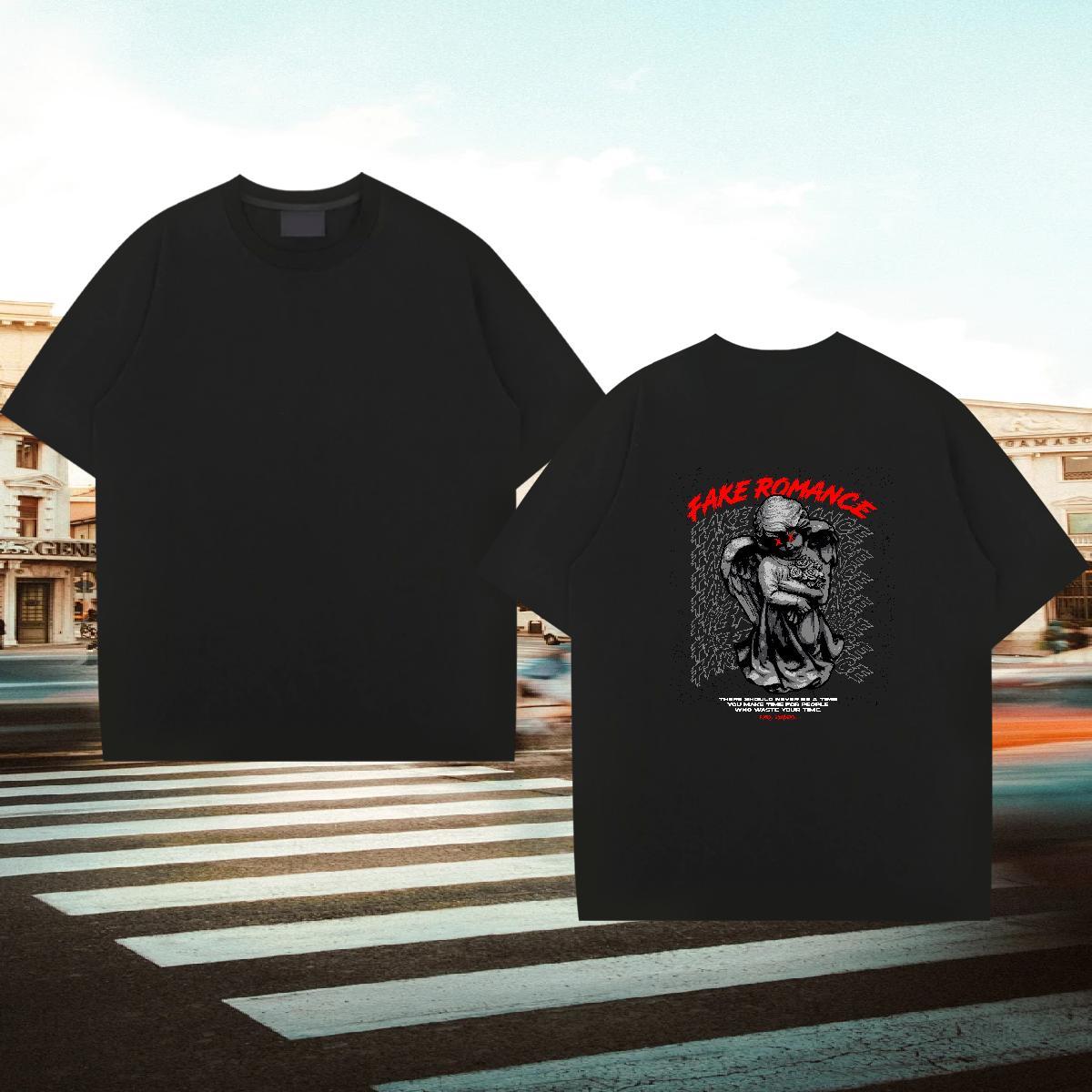 Comfortable Man T Shirts 230g 100% Cotton portrait Hip Hop Oversized 4XL Breathable Short Sleeve Tshirts Customized Tops