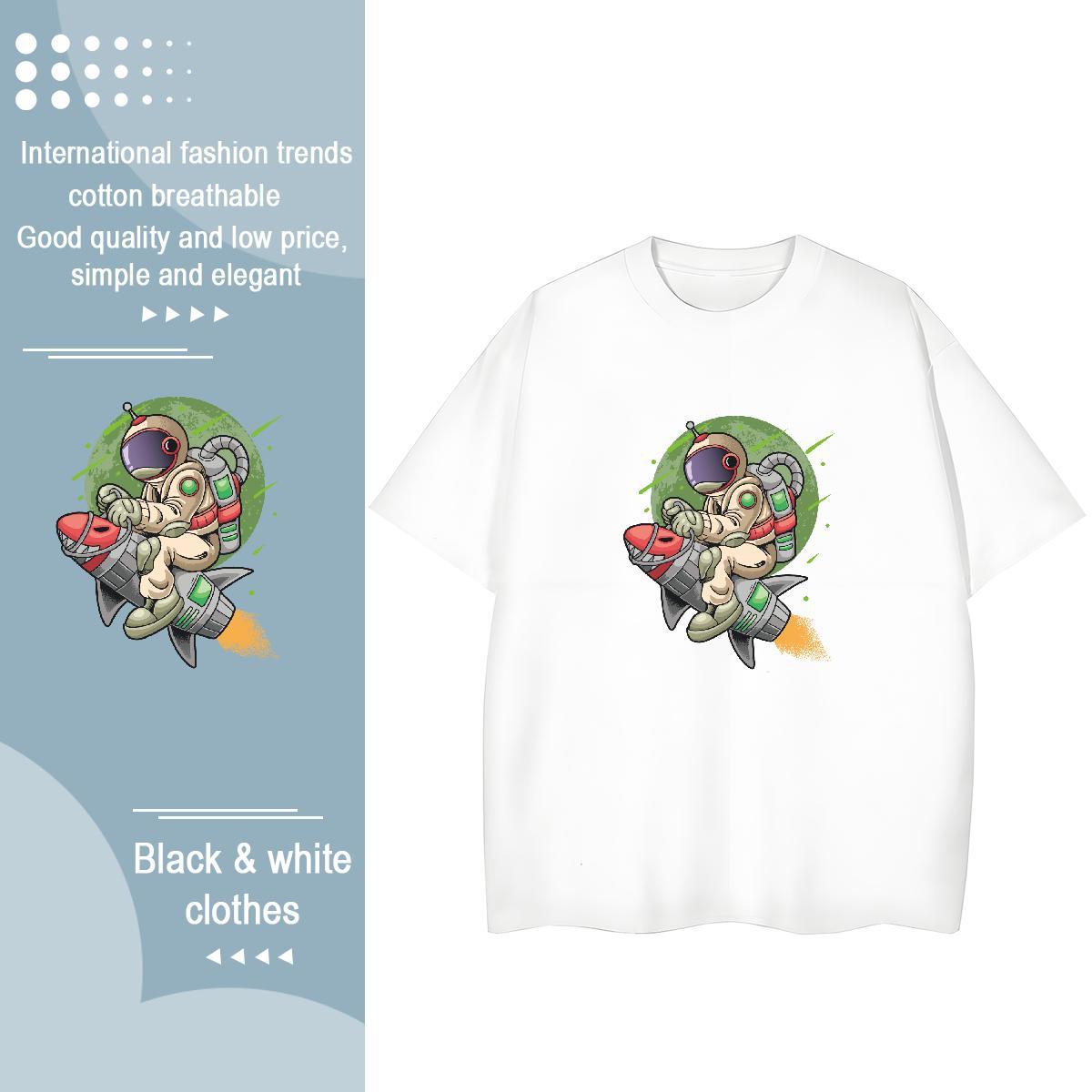 Unisex Couples T Shirts 230g Pure Cotton universe Summer Casual T Shirts Women Breathable Custom Print Oversized Tee Shirt