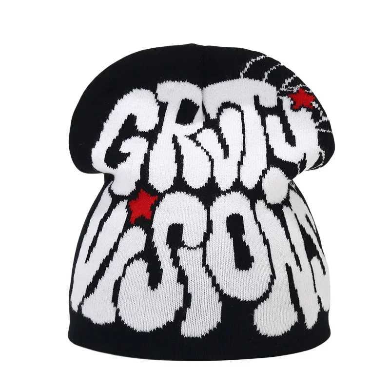 Winter and Autumn Knitted Wool Bean Goods Y2K Mens Hats Kanye Beanies Gorras Hombre Top Warm Hats Windproof Fashion W240827