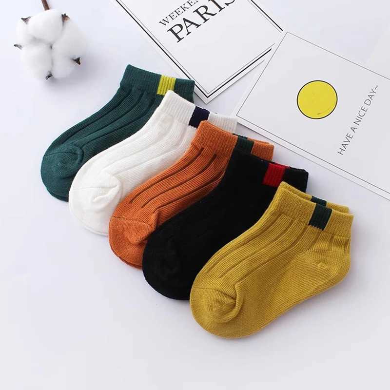 5 Pairs/Lot Childrens Short Socks Boys and Girls Thin and High-quality Cotton Socks Breathable and Sweat Absorbing Baby Socks X2503221