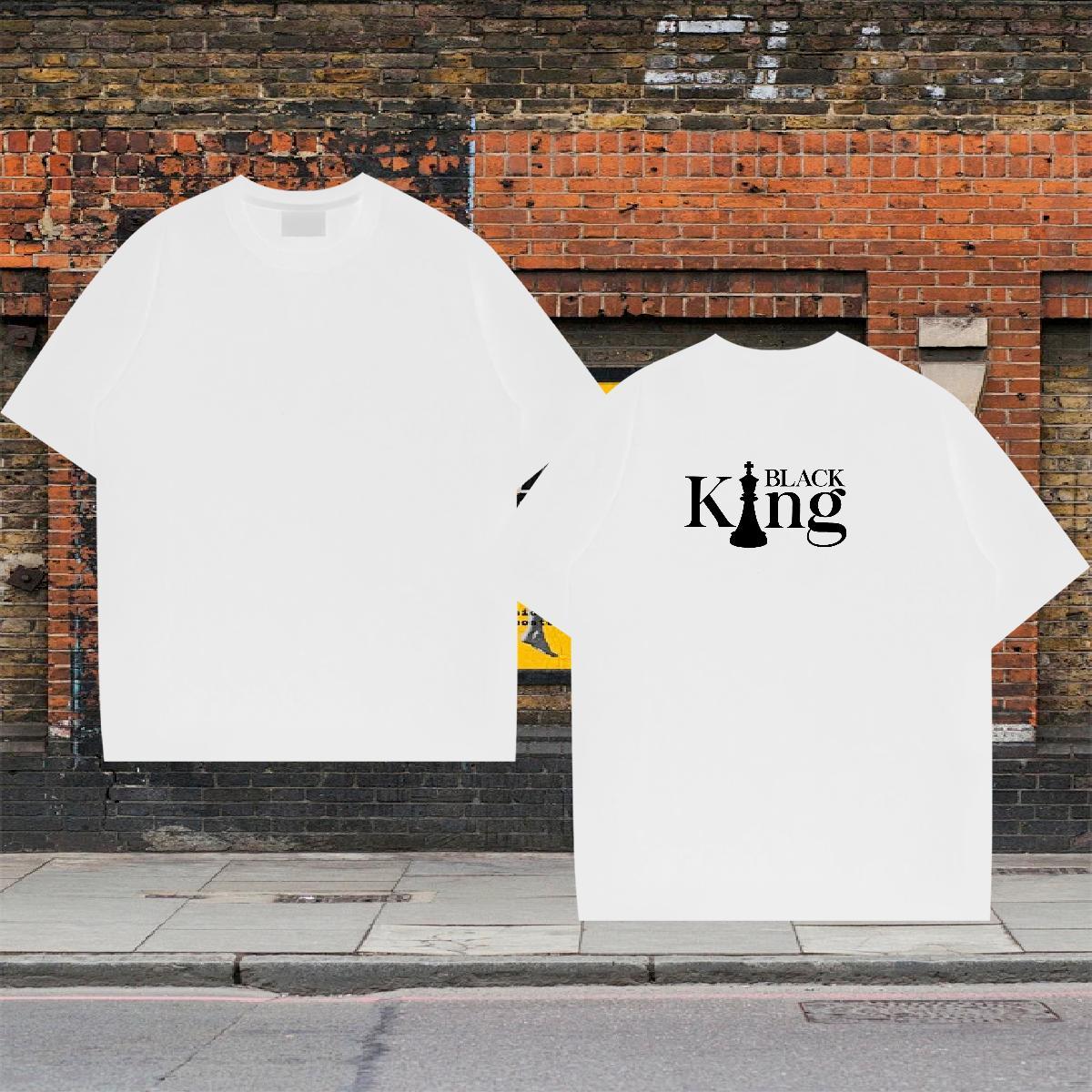 Comfortable Men T Shirts 230g Cotton letter Daily Wear Anime Print Round Neck Short Sleeve Men Tees Brand Clothes