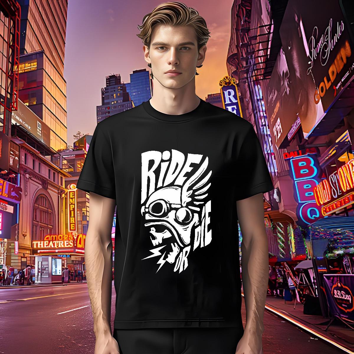 Cool T-Shirts 100% Cotton 230g skull Daily Outfit Skull O-Neck Short Sleeve Men Clothes T-Shirt DIY Customized Wear