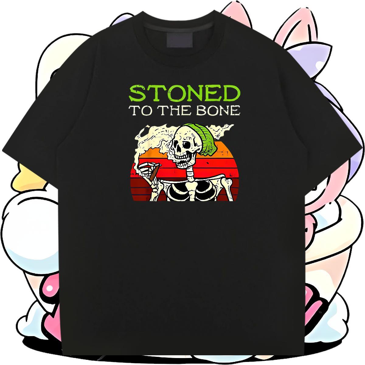 Comfortable T shirt 230g Pure Cotton skull Beach Asian Size Breathable Men Tops Tees 2024 Wear