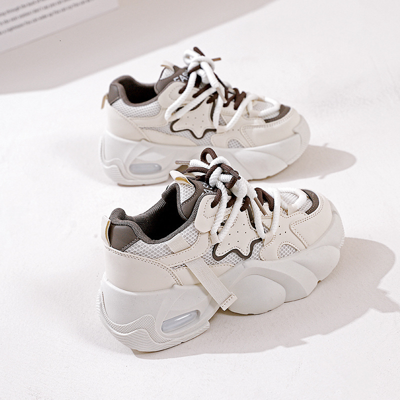 Ddmysports Mesh Breathable Dad For Women Summer New Style Thick Sole Height Increasing White Versatile Casual Sports Shoes OUTDOOR