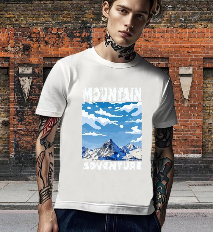 Cool T Shirt For Man 230g 100% Cotton mountains Street wear Hip Hop Plus Size Cartoon Breathable Short Sleeve Men Clothes T-Shirt DIY Customized Tshir