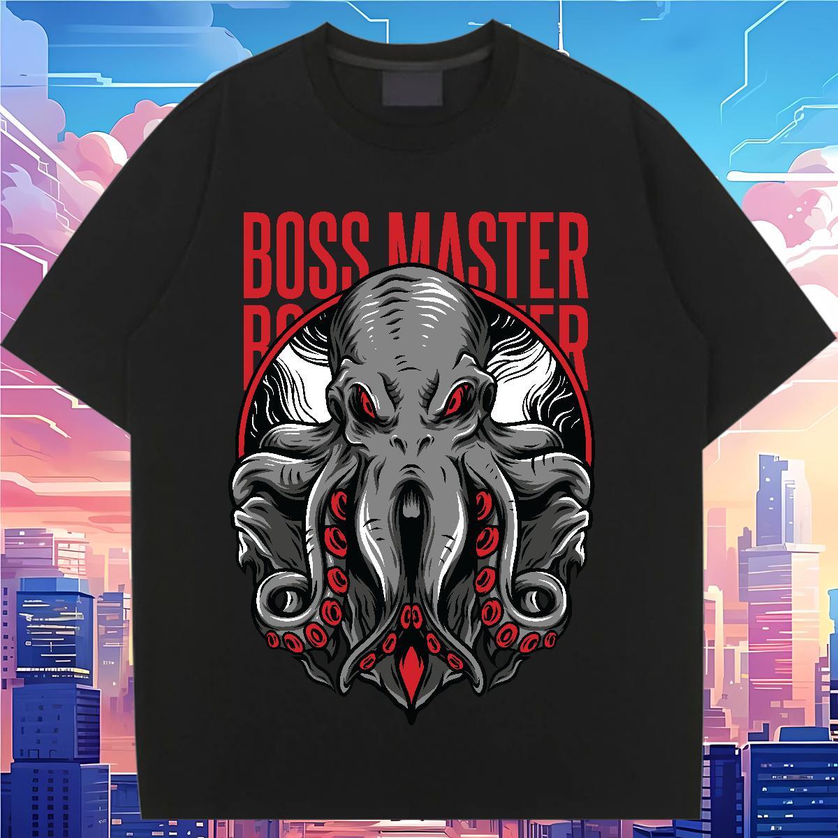 Free Shipping Woman Tshirt 100% Cotton 230g Terror octopus Casual Sport Womens T Shirts Breathable Crew Neck Anime Tshirts