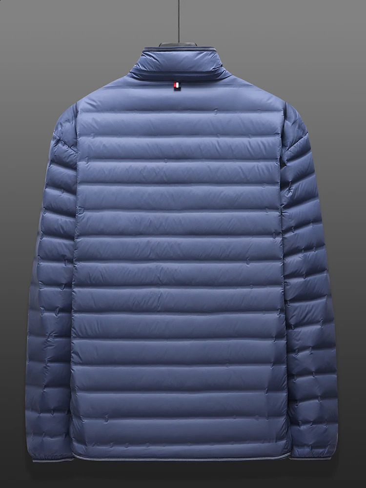 Winter ultra light down jacket for men item stand collar 90% white duck coat solid warm windproof machine Plus size 8XL 240822