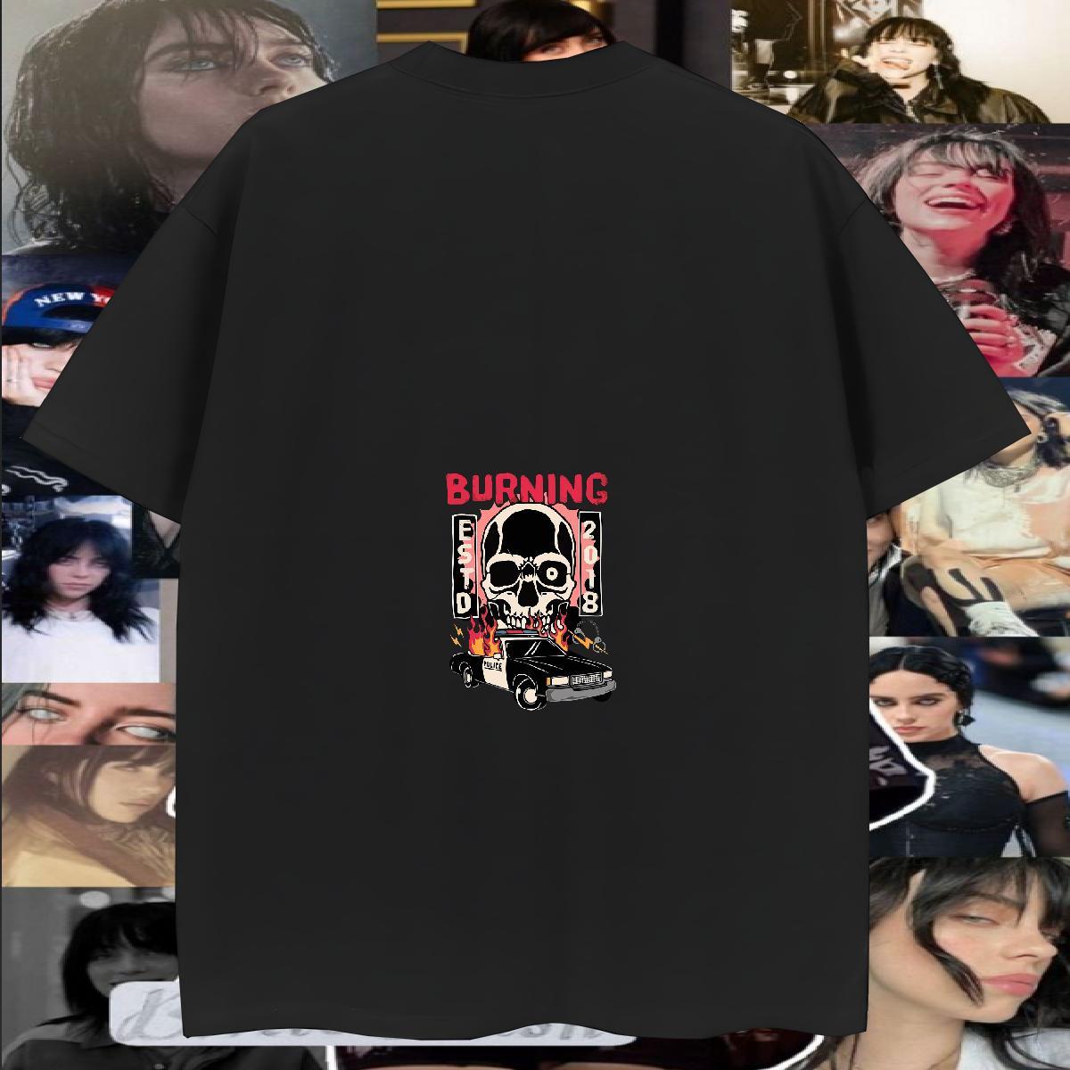 Comfortable T-Shirts 230g Cotton skull Casual Daily Wear DIY Breathable Short Sleeve Men Clothes T-Shirt Wholesale Tops