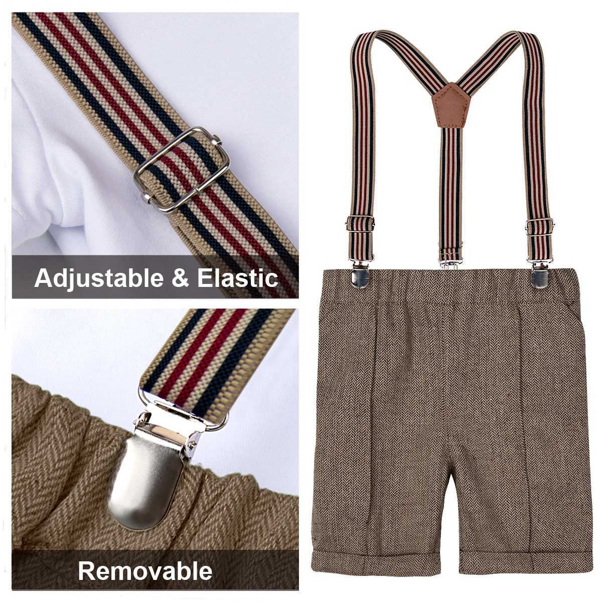 Baby Clothing Set Baby Formal Set Preschool Wedding Birthday Party Clothing Christmas Jacket Gentlemans Shirt Shorts Set W240823