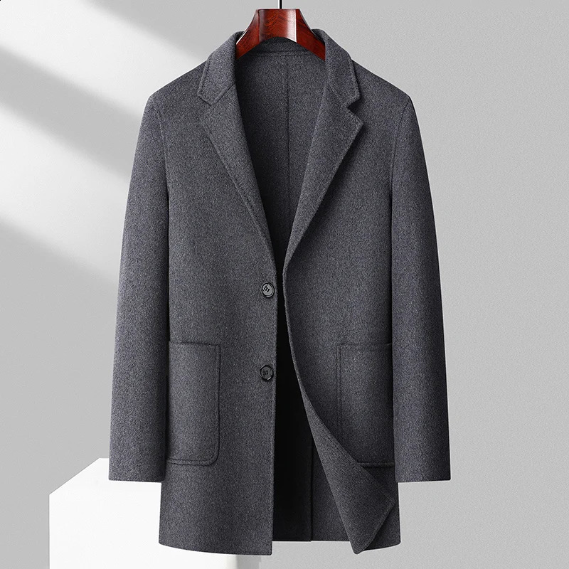 The Main Promotion of Explosive Overcoat Autumn Winter Long Plaid Pattern High-quality Wool Slim-fit High-end Mens Coat 240822