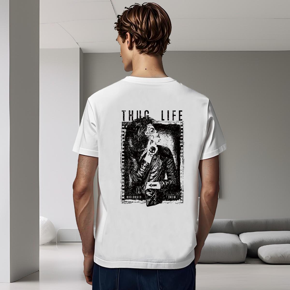Loose Men T Shirts 230g Pure Cotton skull Street wear Hip Hop Custom Big Size O-Neck Short Sleeve Couples T Shirts New Arrival Clothes