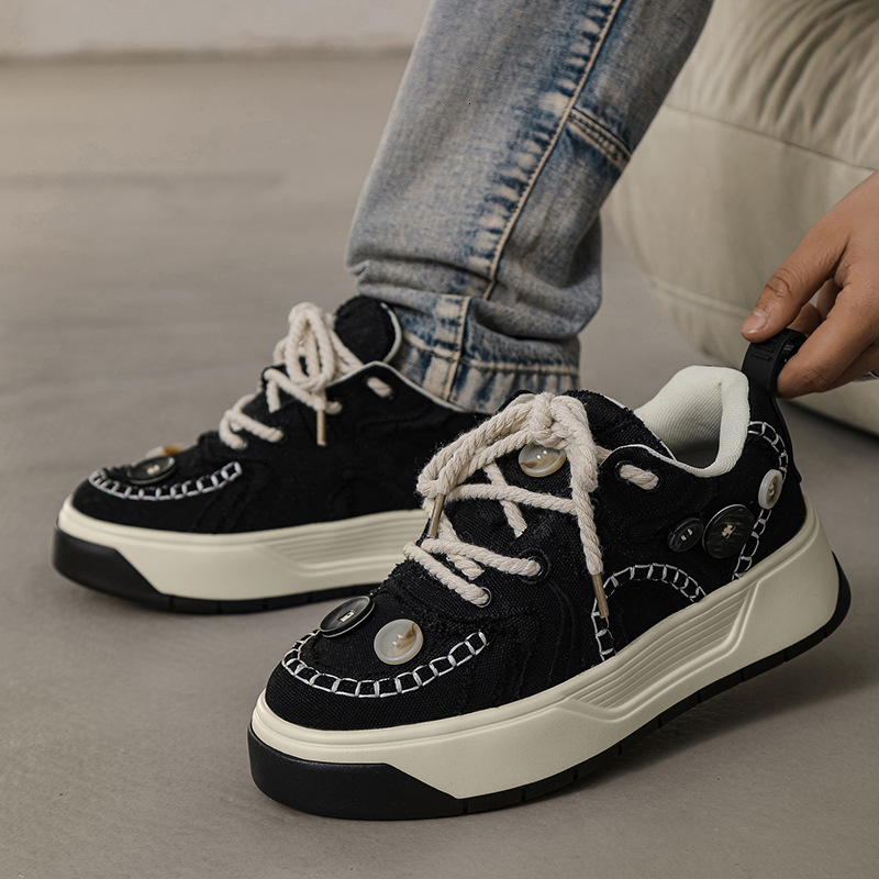 Ddmysports New Board Men S Korean Edition Fashion Canvas Eight Raising Sports And Leisure Couple Versatile Trendy Shoes Women OUTDOOR