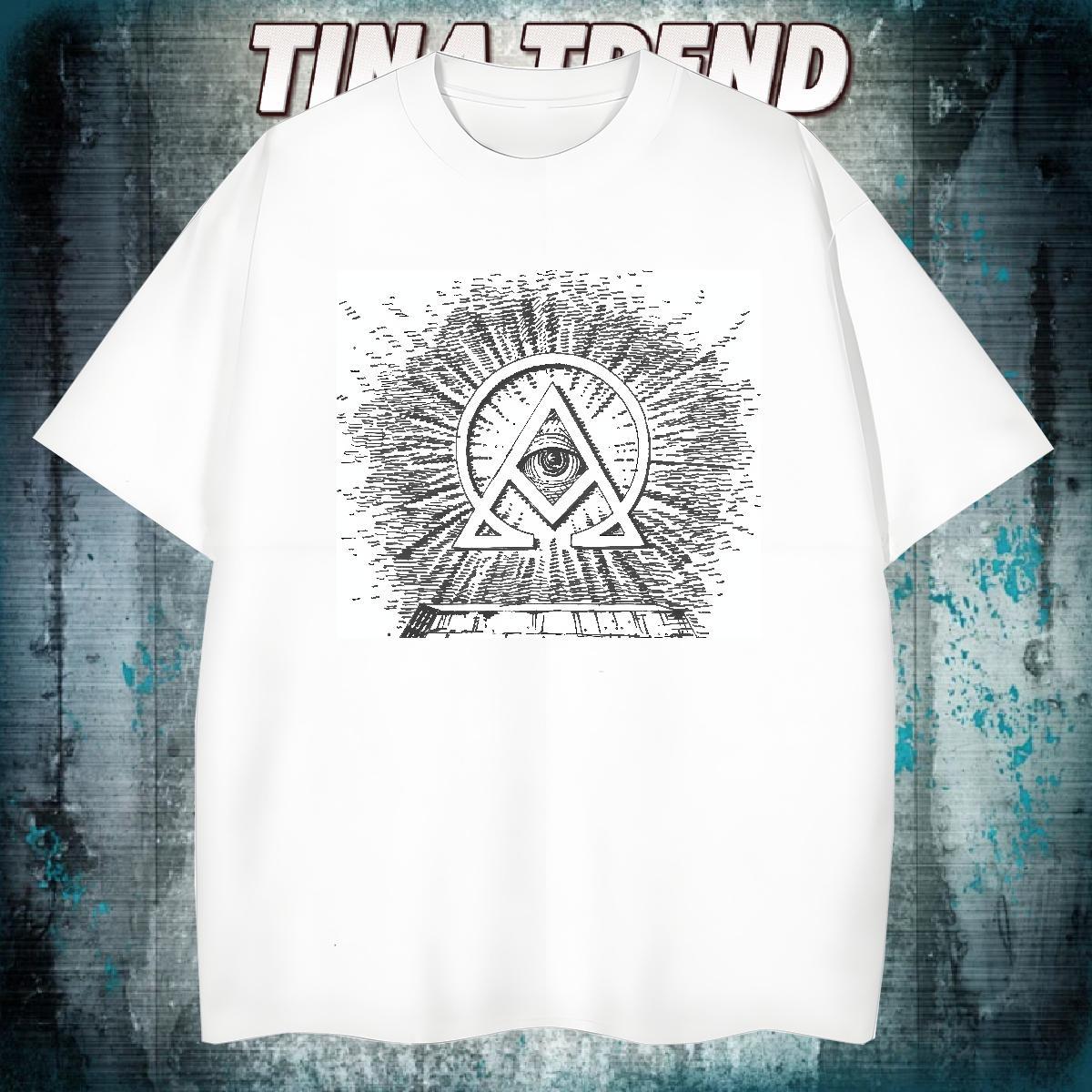 TOP Quality T-Shirts for Men 230g Pure Cotton eye of the devil Street Custom Big Size Breathable Crew Neck Tshirts Factory Direct Clothes
