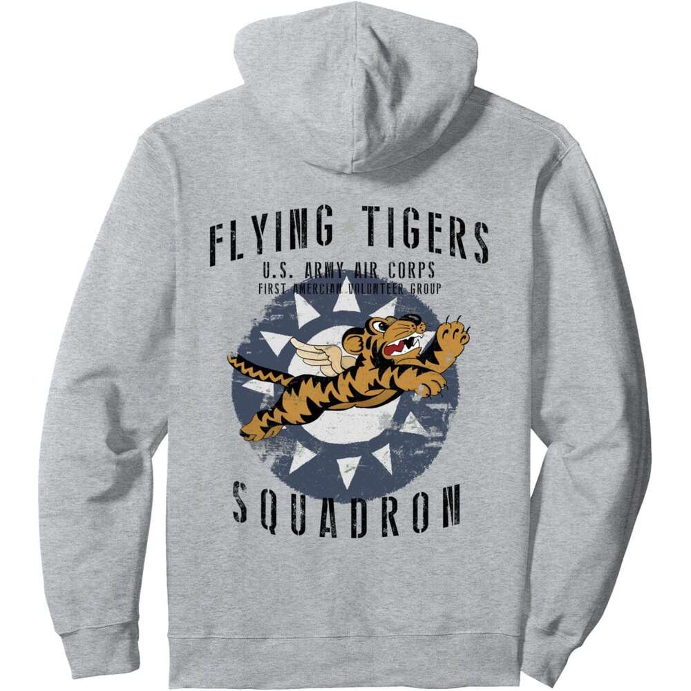 Hoodie for Mens Womens Flying Tigers SquadronVintage Insignia BACK PRINTED Pullover Hoodie Graphic Hoodies sweatshirt Pullover Long Sleeve
