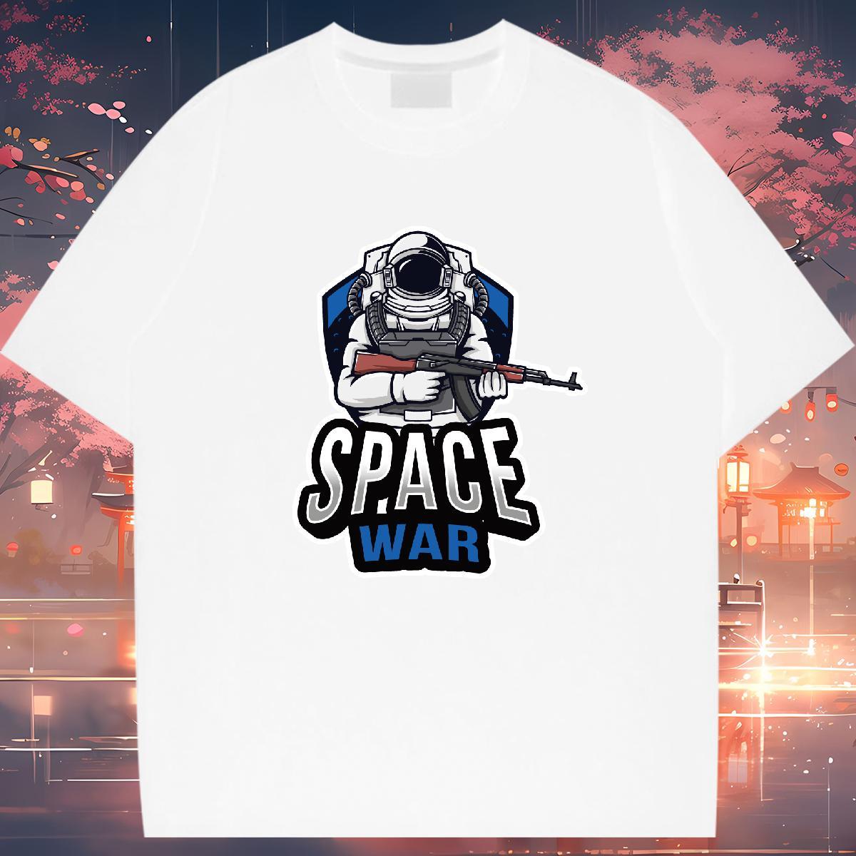 Nice Lady T shirt 230g 100% Cotton cosmonaut Daily Outfit Womens T Shirts O-Neck Short Sleeve Custom Print Plus Size Tee Shirt