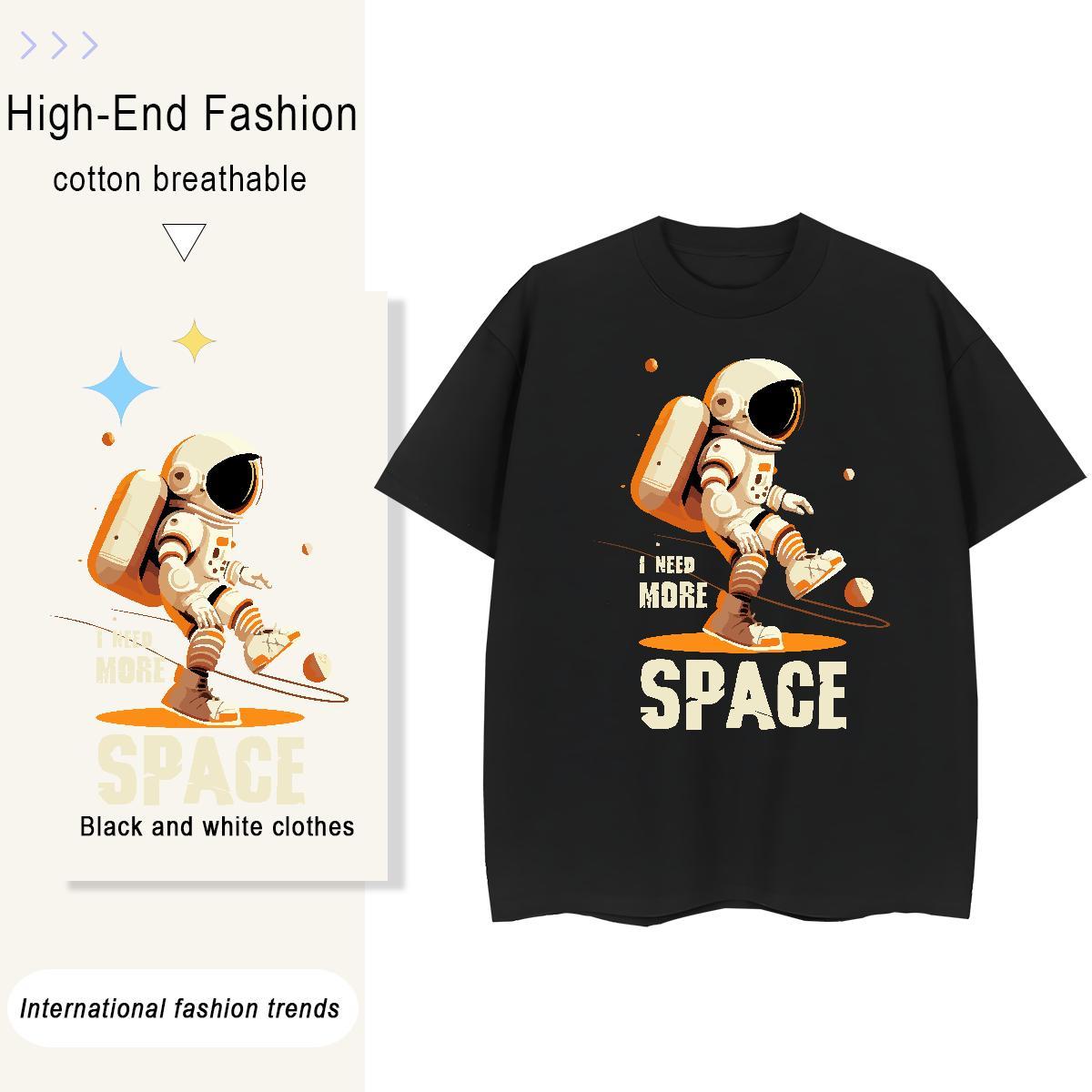 Popular Womens Tshirts 230g Pure Cotton universe Beach T Shirt For Woman Crew Neck Graphic Tops