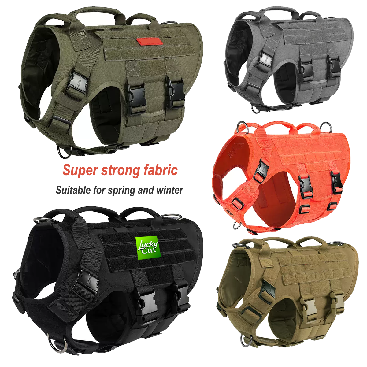 Strap K9 Tactical Traction Rope Vest Type Medium Large Chest Back Walking Dog pet collars collar designer dog harness