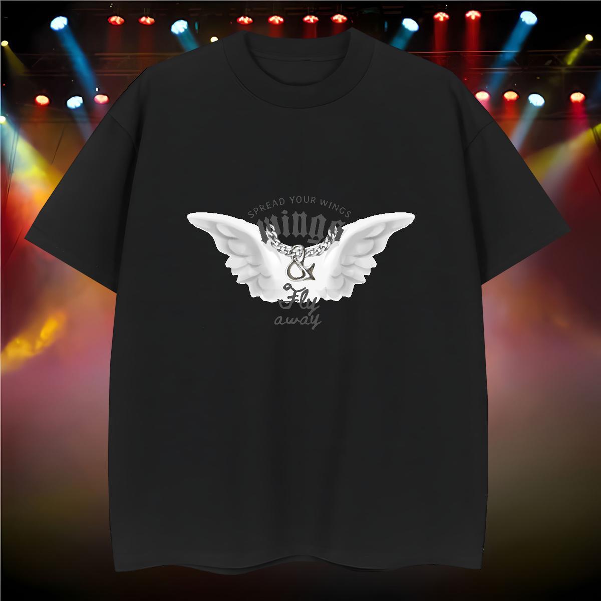 Loose Fit Mens T Shirts 230g 100% Cotton wing Sport Custom Big Size Breathable Soft Tshirts Fashion New Wear