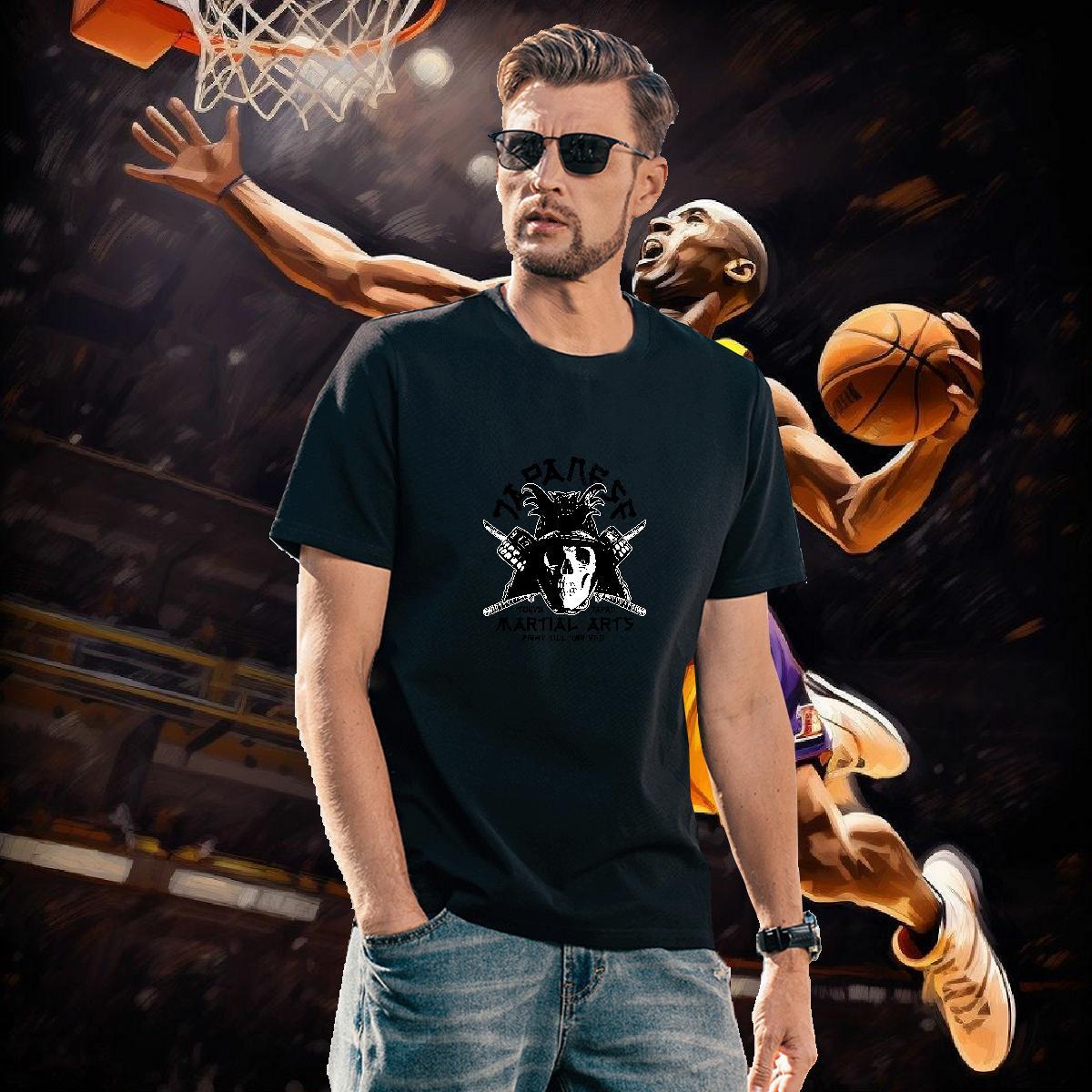 Free Shipping Men T Shirts 230g 100% Cotton skull Street Wear Anime Print Breathable Crew Neck Tshirts Factory Direct Tops Shirt