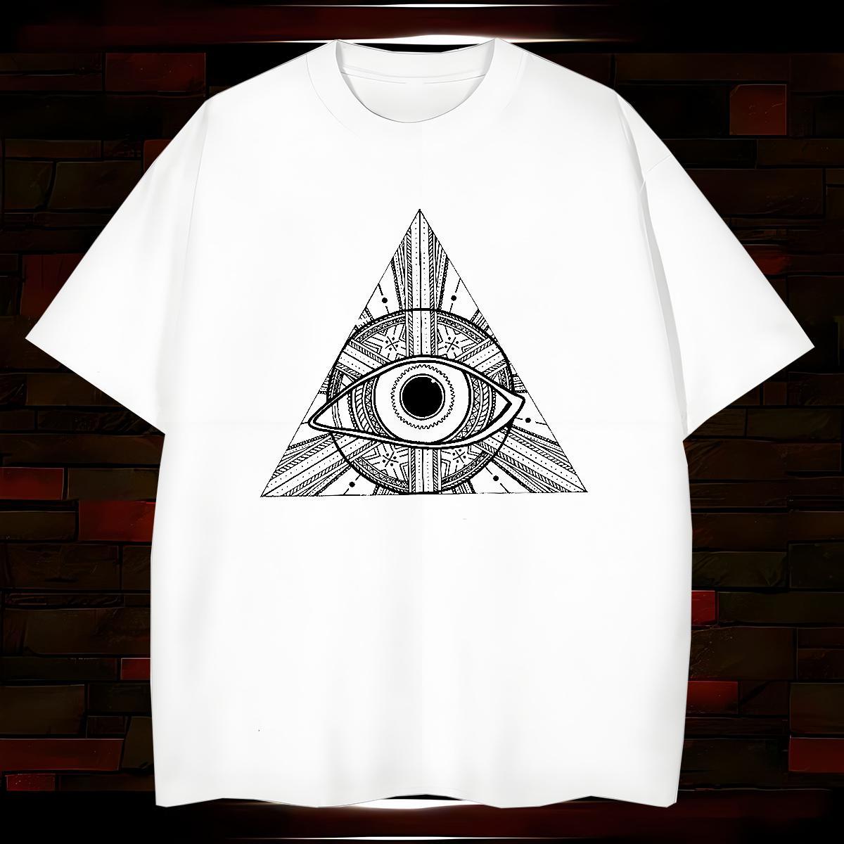 Soft T-Shirts 100% Cotton 230g eye of the devil Street wear Hip Hop Custom Print Plus Size Short Sleeve O-Neck Mens Tshirts Fashion Design Tee Shirt