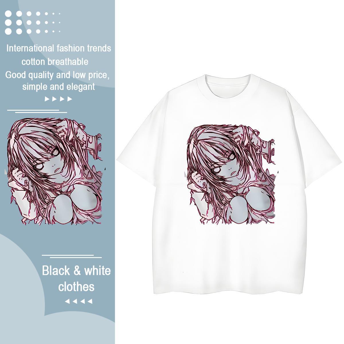 Soft Women Tees 230g Pure Cotton girl Summer Casual T shirt Breathable Short Sleeve Custom Cartoon Clothes
