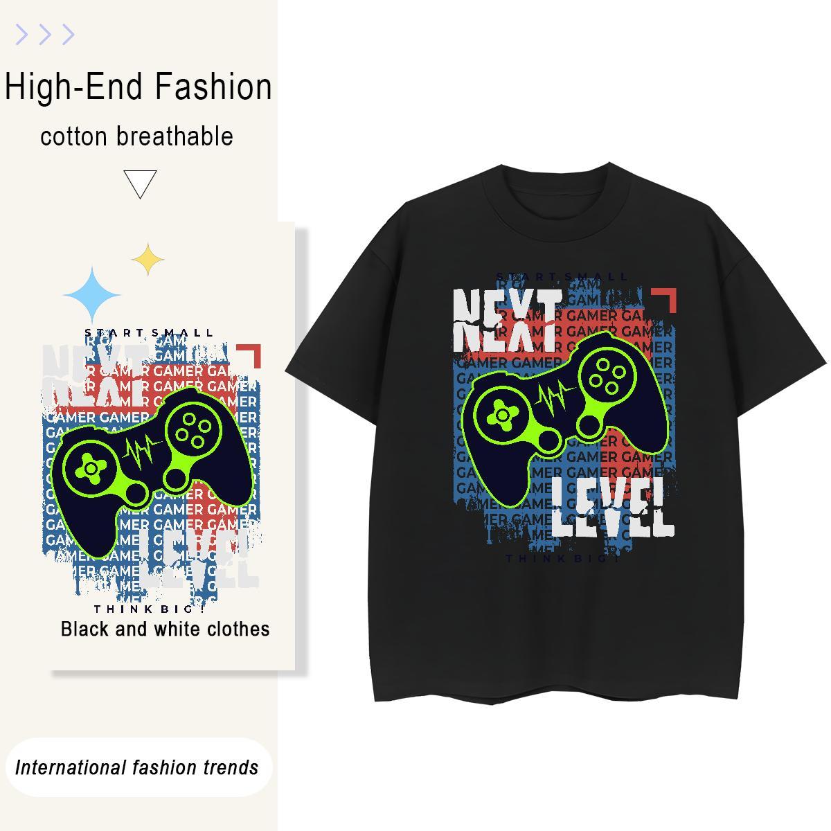 Nice Women Tshirts 230g Pure Cotton game Sports Casual T-Shirts Crew Neck Breathable Cartoon Floral Printing Wear