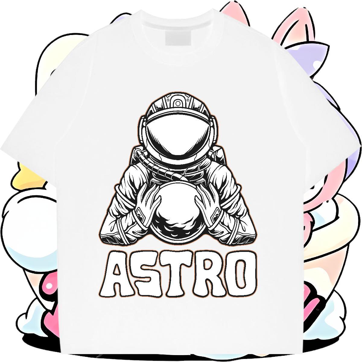 Lady Women Tees 230g 100% Cotton universe Sports Casual T Shirts Women Breathable Crew Neck Anime Oversized Tshirts