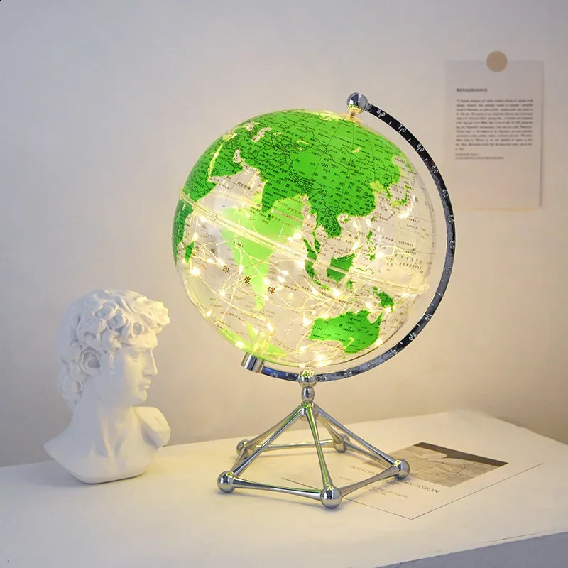 Flash LED World Light Transparent Rotating Earth Shop Decoration Childrens Room Gifts 240823 - view 5