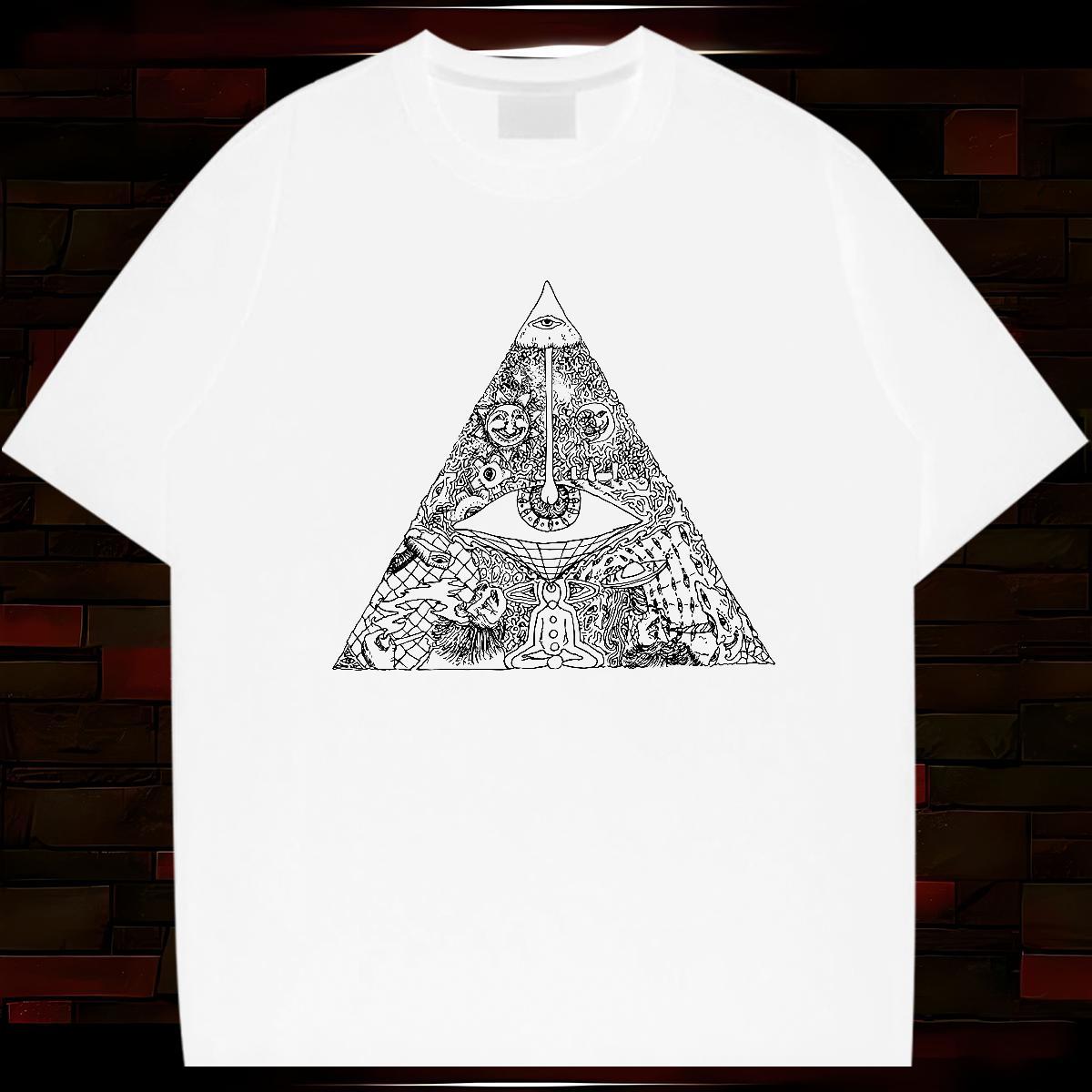 High Quality Men T Shirts 230g 100% Cotton eye of the devil Hip Hop Street Custom Big Size Short Sleeve Soft Men Tops Tees Customized Tshirts