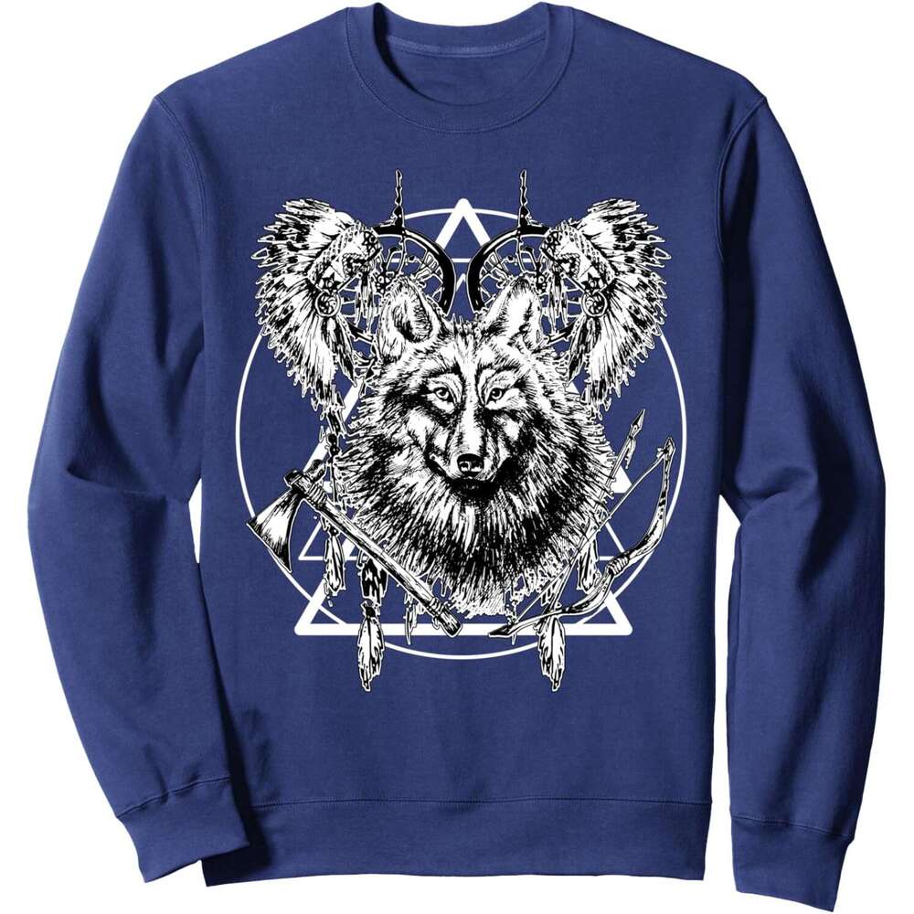 Long Sleeve Shirts for Men sweatshirt The Mountain Warrior Wolf, Woes Lover Gift Sweatshirt T shirt Tee Streetwear Casual tops clothes