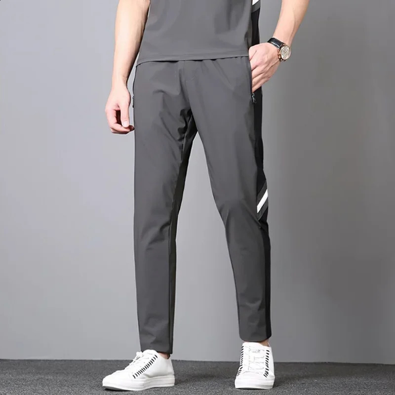 Pants Sets Gym Clothes for Men Jogging Tracksuit No Male T Shirt Smooth Top Black Sports Suits Fashion Kpop in Matching 240822