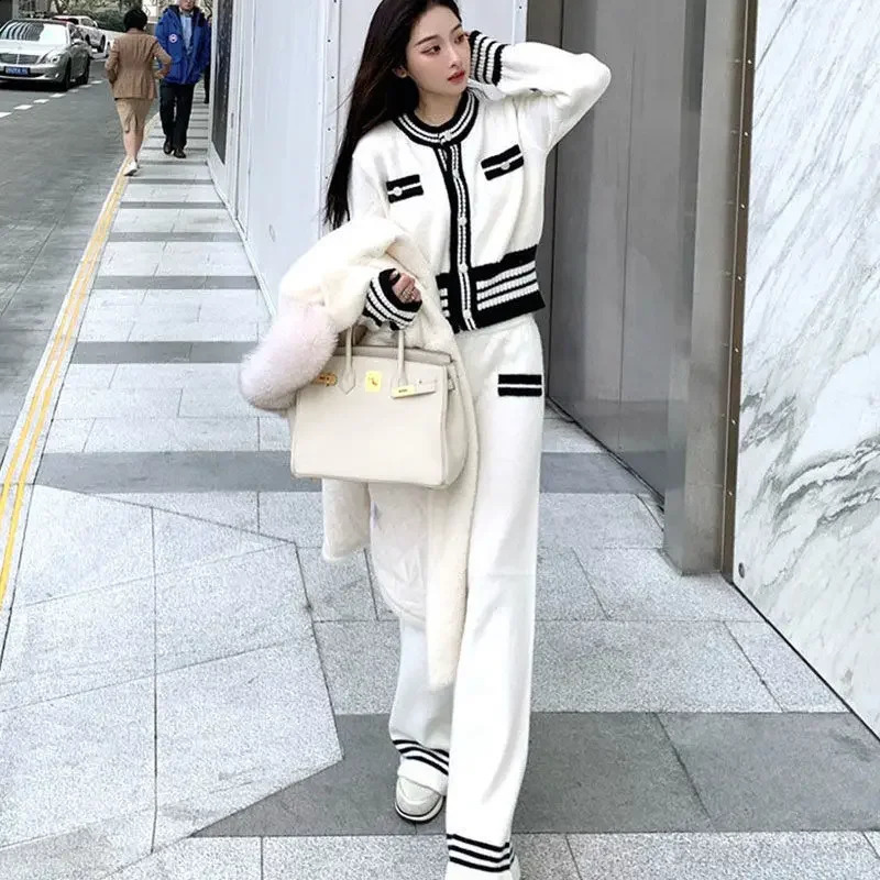 Plus Size Spring Womens Elegant 2-Piece Set Sweet Style Socialite Tweed Suit Stylish Autumn Collection Sets 240822