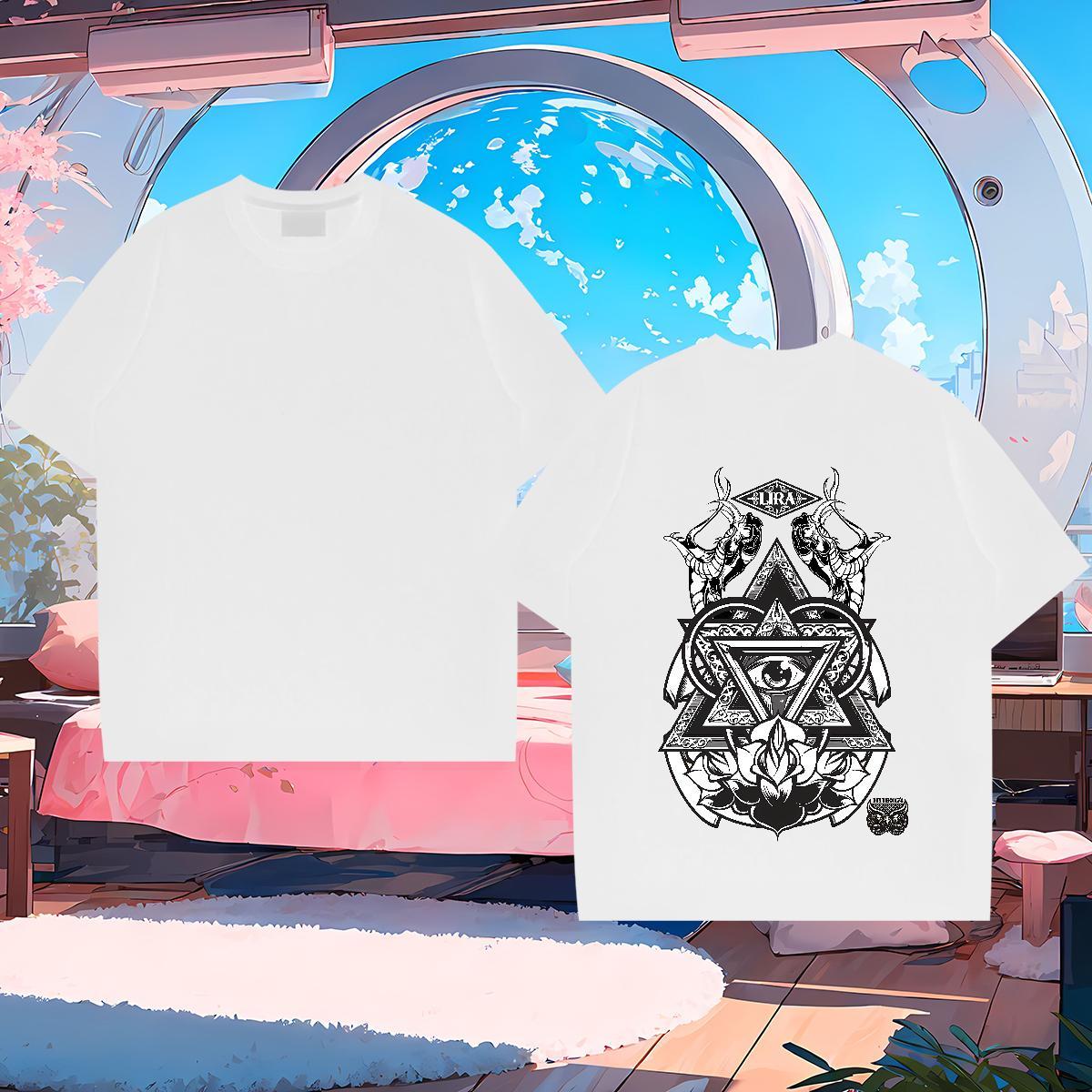 Designer Men T Shirts 100% Cotton 230g eye of the devil Street wear Hip Hop Custom Anime O Neck Short Sleeves Tshirts Brand Polos