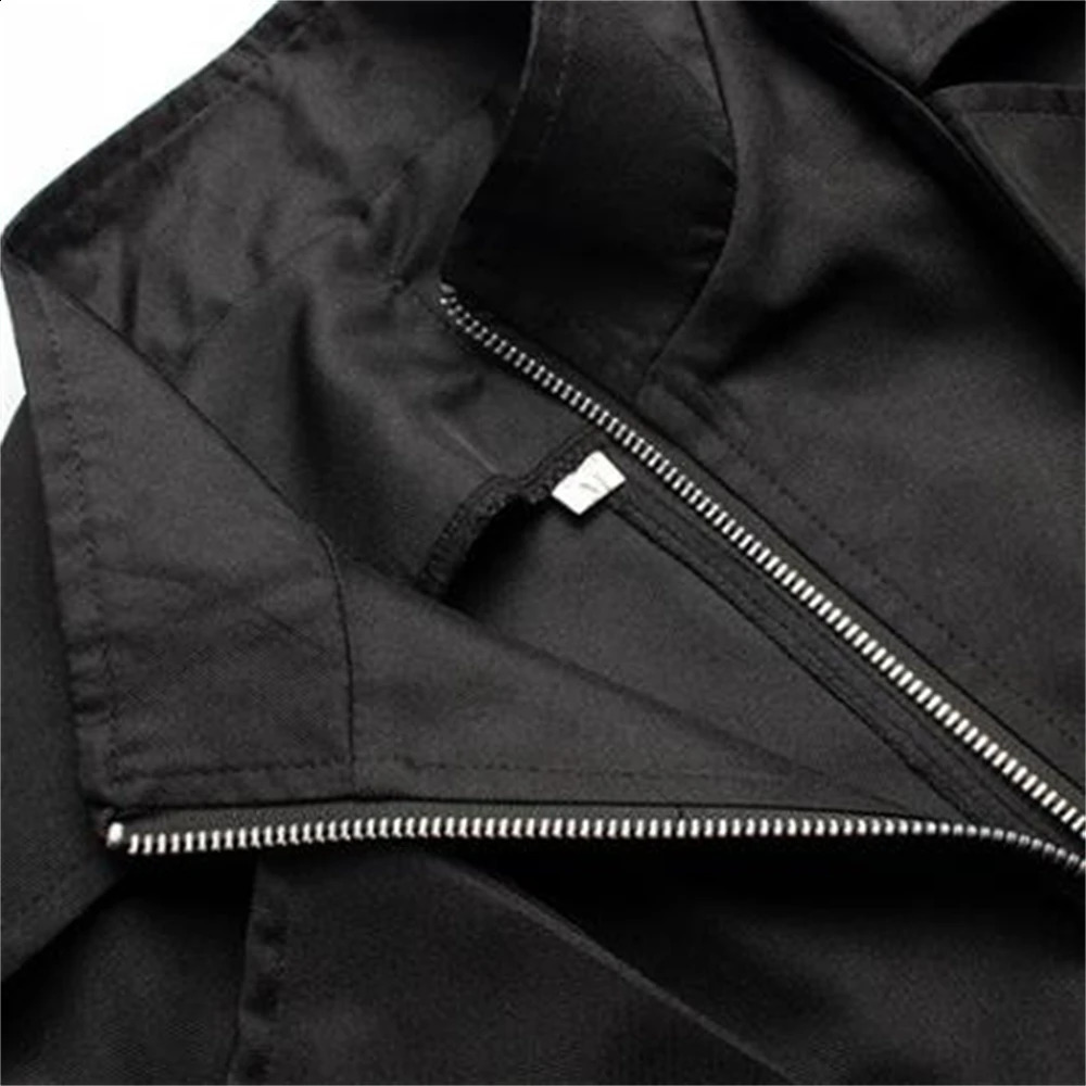 Punk Outerwear Medieval Man Trench Coat Black Mens Jacket Steampunk Windbreaker Gothic Clothing Halloween Costume 240822