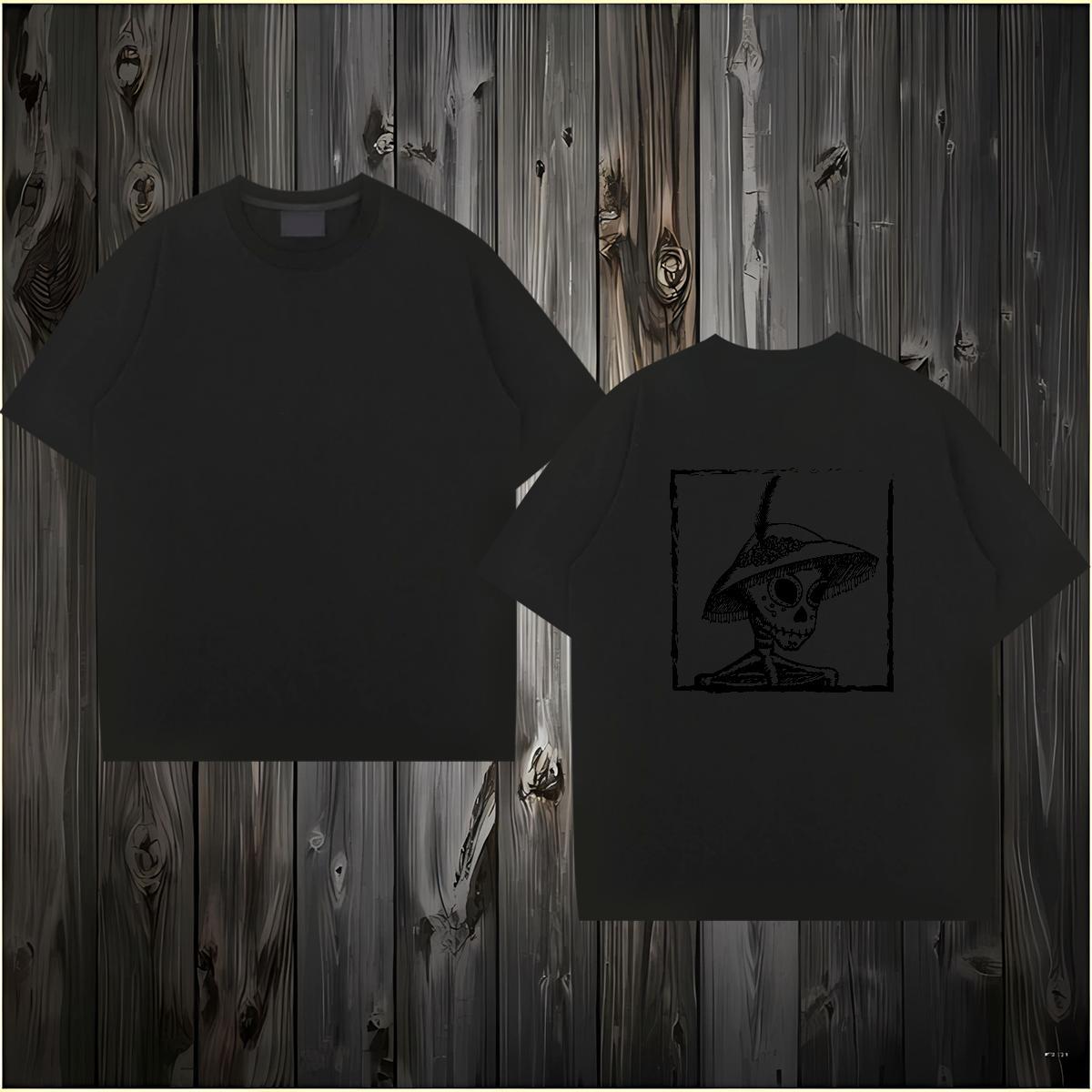 Designer T Shirt For Man 230g Pure Cotton skull Sports Casual DIY Breathable Crew Neck Tshirts Classic Tops Tees