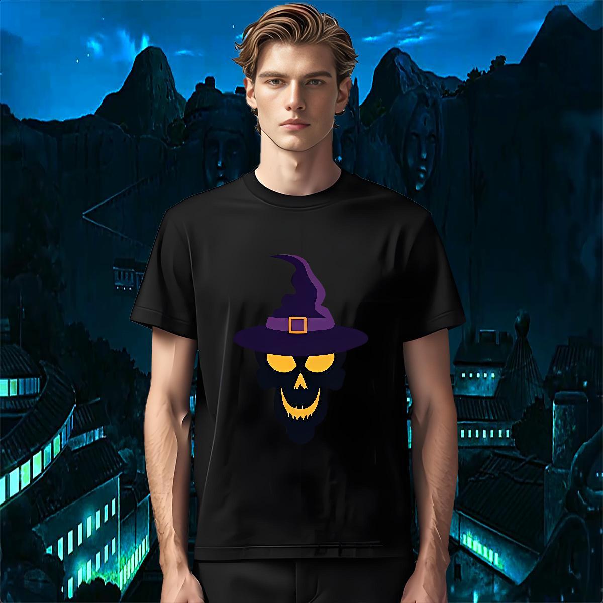 Loose Fit T shirt 230g Pure Cotton skull Home Outdoor Anime Short Sleeve O-Neck Men Tees Casual New Tees Shirts