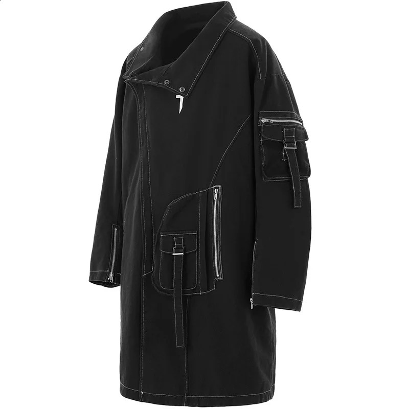 HKSH Heavy Industry Spring Autumn China-chic Irregular Windbreaker Coat Mens Dark Sfari Style Zipper Decoration Jacket HK0158 240822