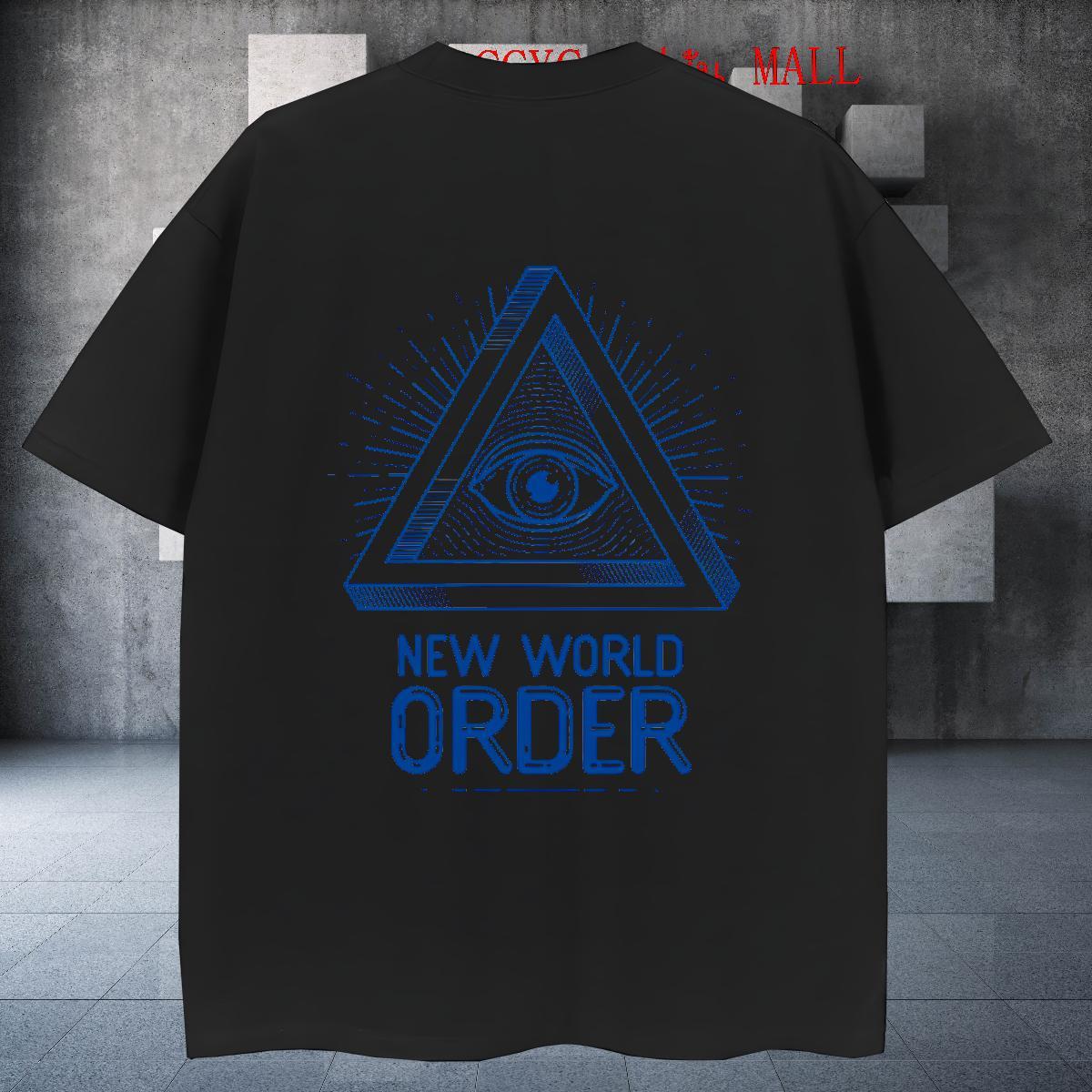Classic Men T Shirts 230g Cotton eye of the devil Beach Custom Anime O-Neck Short Sleeve Men Tops Tees Wholesale Tops Shirt