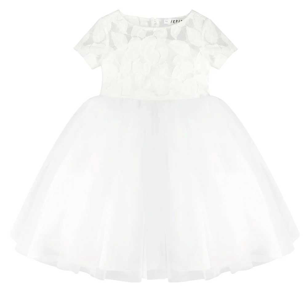 Childrens White Flower Girl Princess Dress Pageant Wedding Maid Birthday Party Dress Formal First Exchange Ball Dress W240823