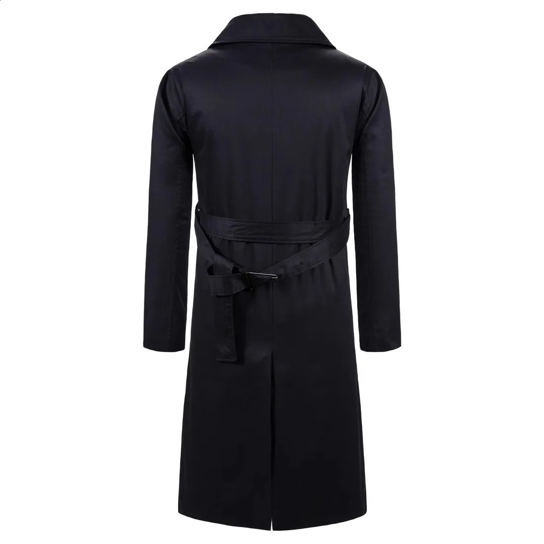Autumn England Style Long Trench Men Cotton Solid Turn Down Collar Windbreaker Coats Male Smart Casual Single Breasted Outwear 240822