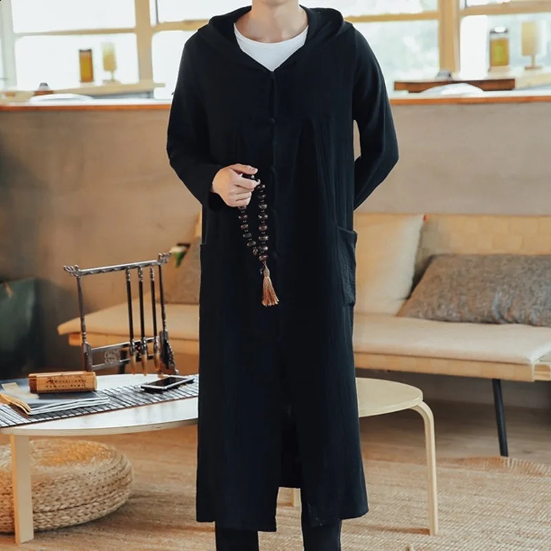 Spring Fashion Men Hooded Sweatshirts Black Hip Hop Thin Hoodies Fashion Jacket Long Sleeves Cloak Coats Outwear KK3794 240822